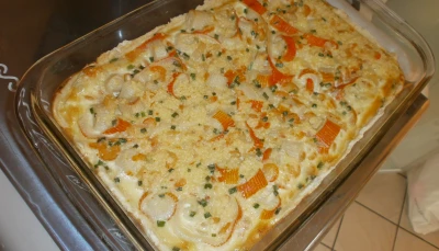 Quiche surimi crevettes et semoule selon Laura