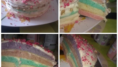 Rainbow cake (gâteau arc-en-ciel)