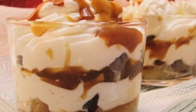 Recette du trifle poires et cookies caramel