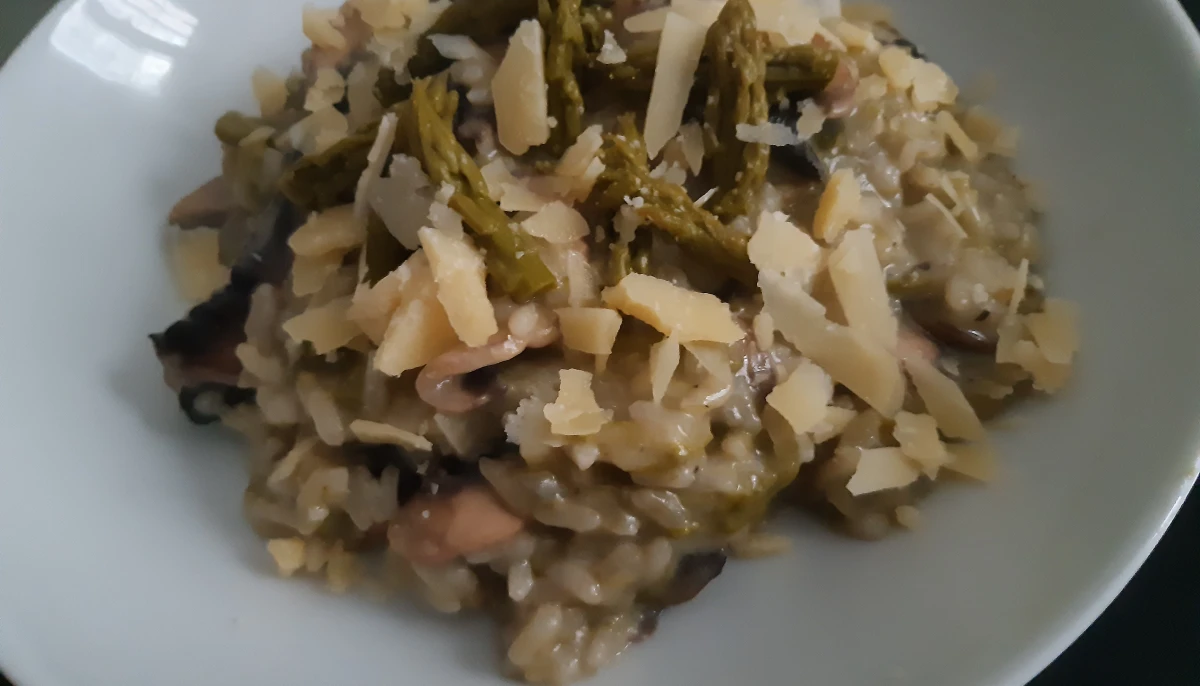 Risotto asperges & champignons