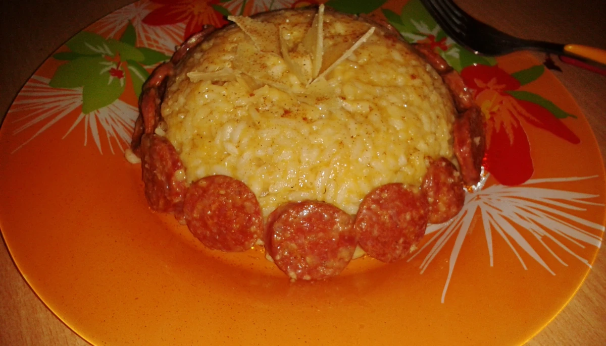 Risotto au chorizo et parmesan