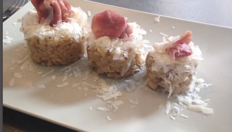 Risotto aux champignons et jambon de parme