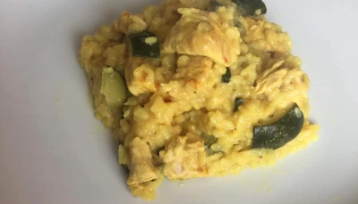 risotto aux courgettes et à la dinde