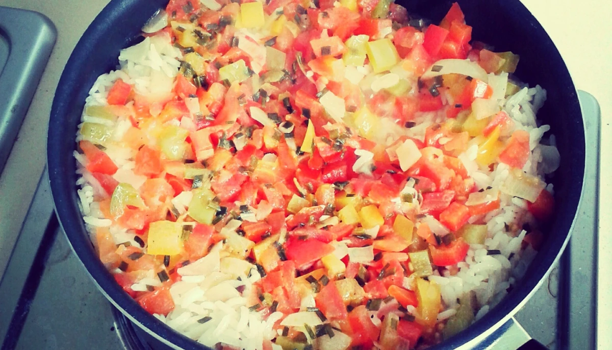 Risotto aux poivrons et tomates