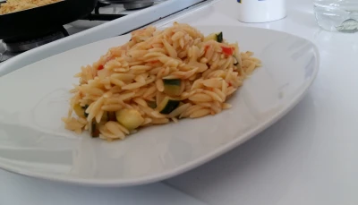 Risotto de pâtes aux légumes