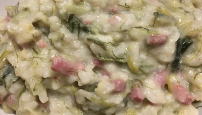 Risotto poireaux-bacon au Cookéo