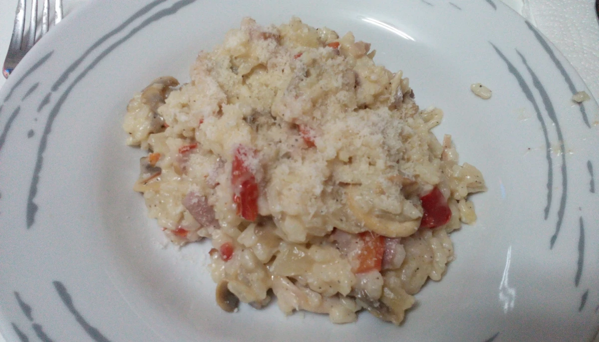 Risotto poivrons champignons