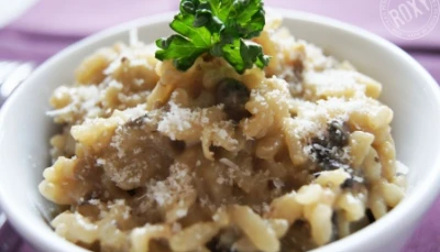 Risotto simple aux champignons