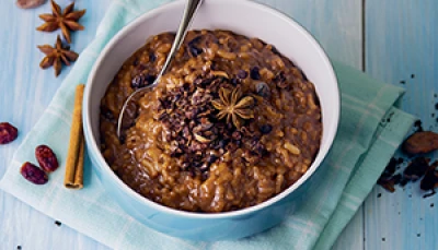 Risotto sucré au chocolat noir