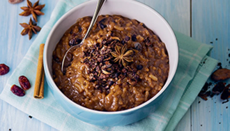 Risotto sucré au chocolat noir