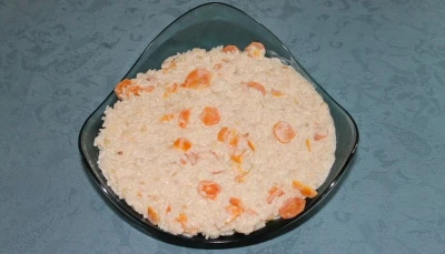 Riz à la crème et aux petits oignons