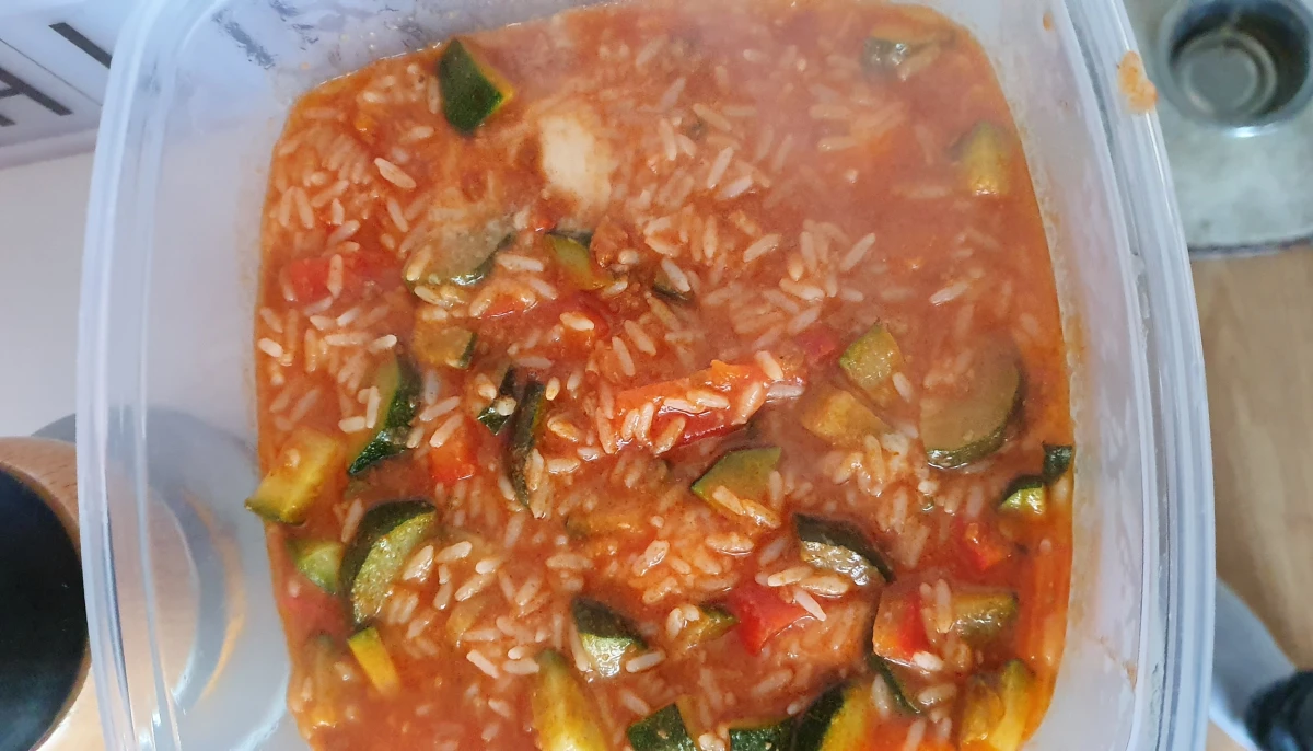 Riz courgette poivron