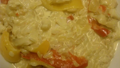 Riz, curry, poivrons et poissons !