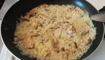 Riz de konjac sauce crème coco champignons
