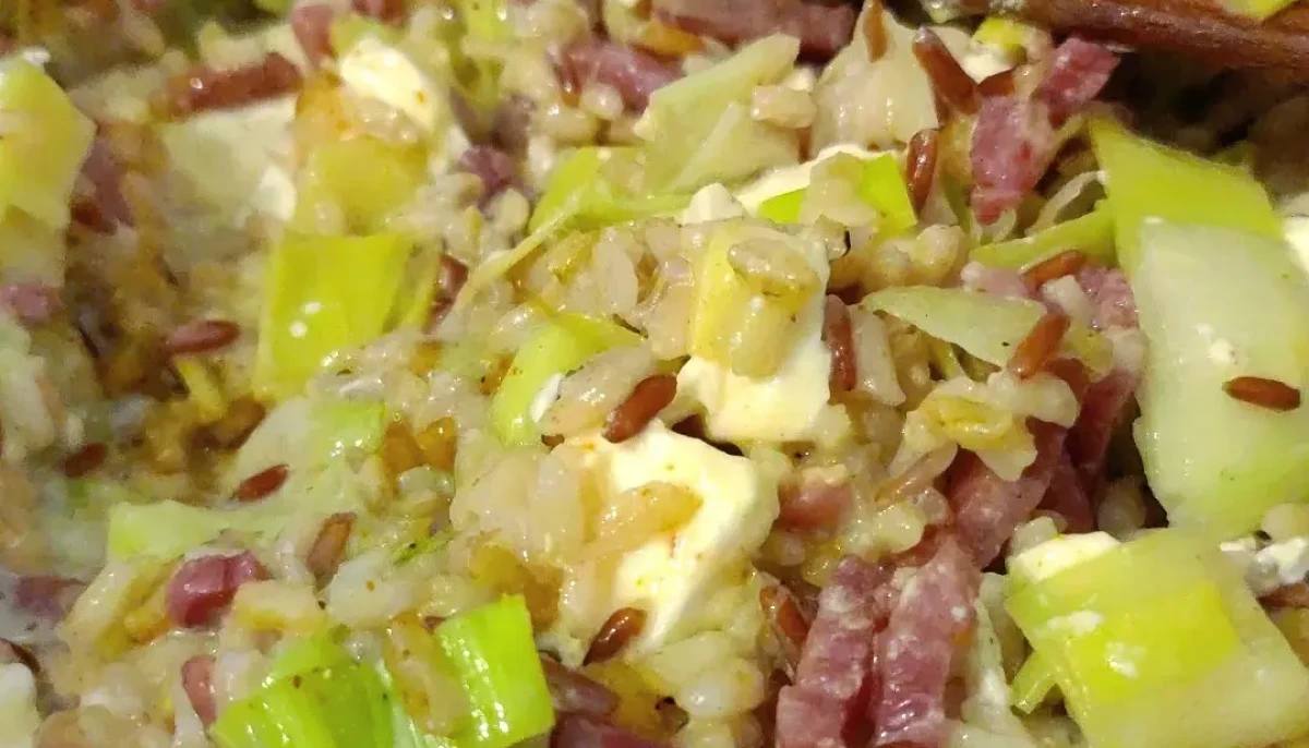 Riz Lardons Poireaux