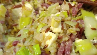 Riz Lardons Poireaux