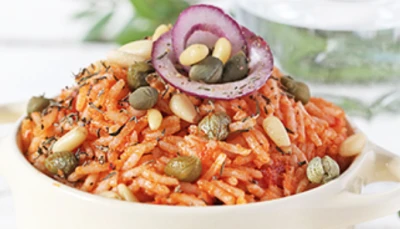 Riz sauce tomate/poivron/mozza