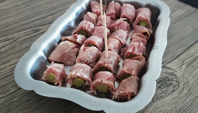 Roulades apéritives aux deux viandes