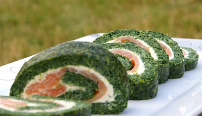 Roulé épinards-saumon