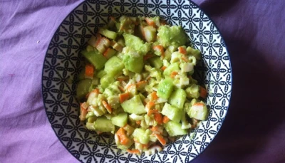 Salade concombre avocat surimi