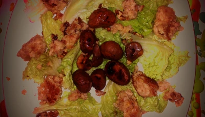 Salade de boudin blanc, marrons et noix