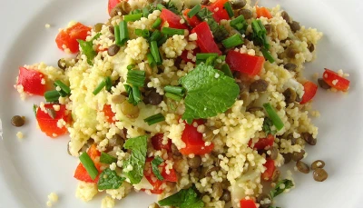Salade de couscous et lentilles