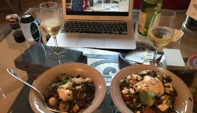 Salade de lentille à l'avocat et légumes grillés