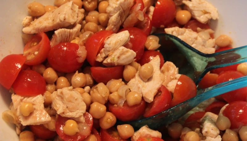 Salade de pois chiche au poulet