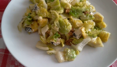 Salade de sucrine/noix/bleu