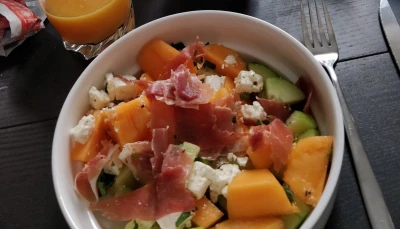 Salade melon concombre menthe