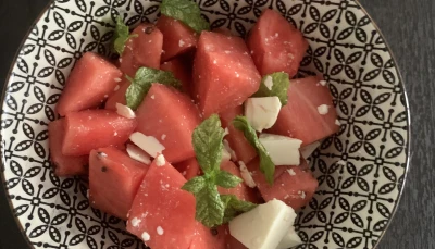 Salade pastèque et feta à la menthe