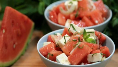 Salade pastèque tomate feta