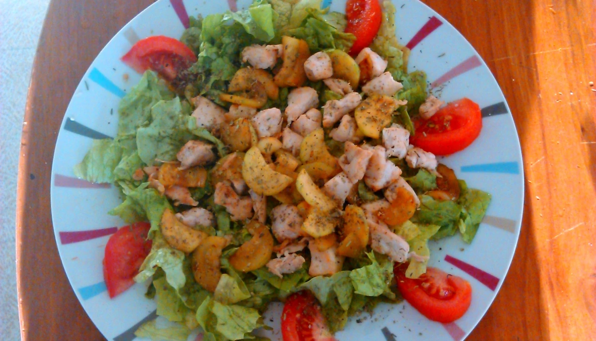 Salade poulet/courgette vite et bien