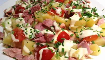 Salade tiède de jambonneau aux pommes de terre
