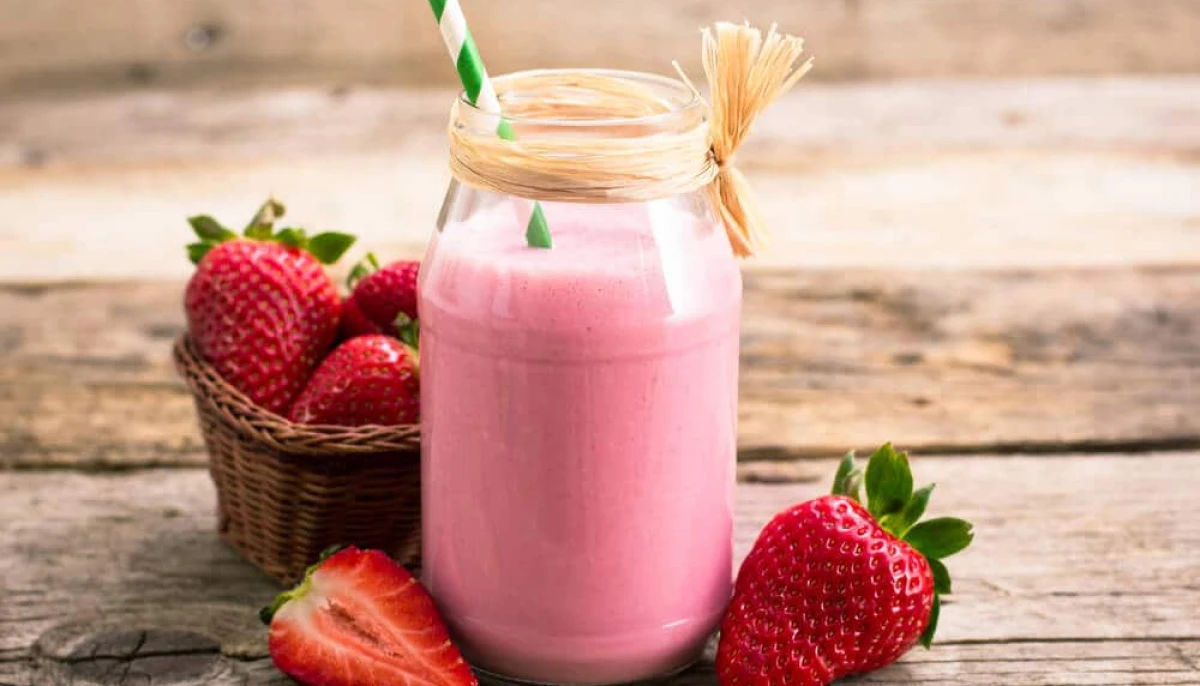 Smoothie rhubarbe et fraise