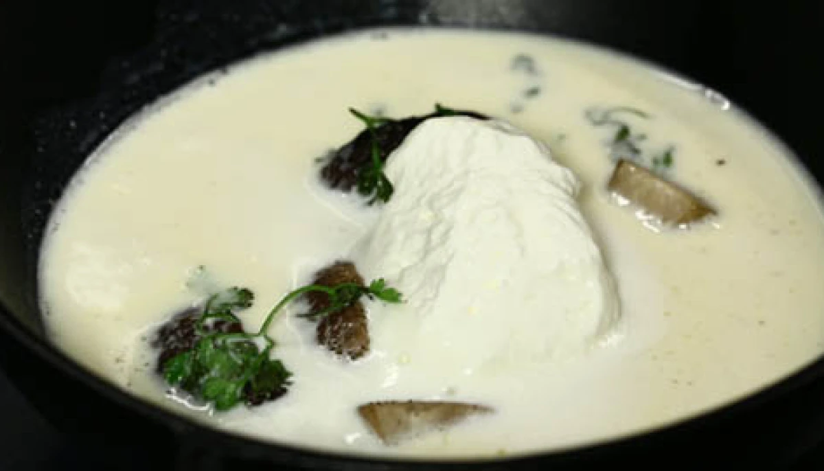 Soupe au parmesan et champignons