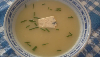 Soupe de poireaux au bleu