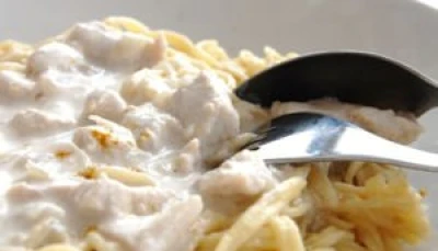 Spaghettis au poulet crémeux
