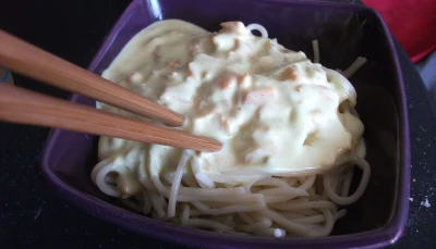 Spaghettis au saumon et à la crème !