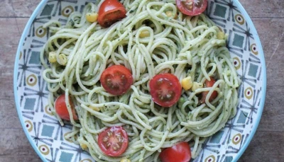 Spaghettis sauce avocat