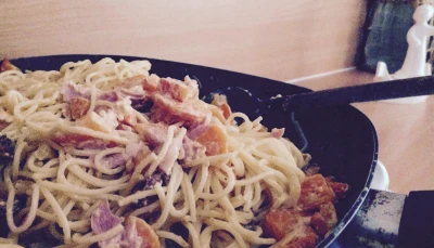 spaghettis sauce chorizo