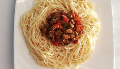 Spaghettis sauce légumes du soleil