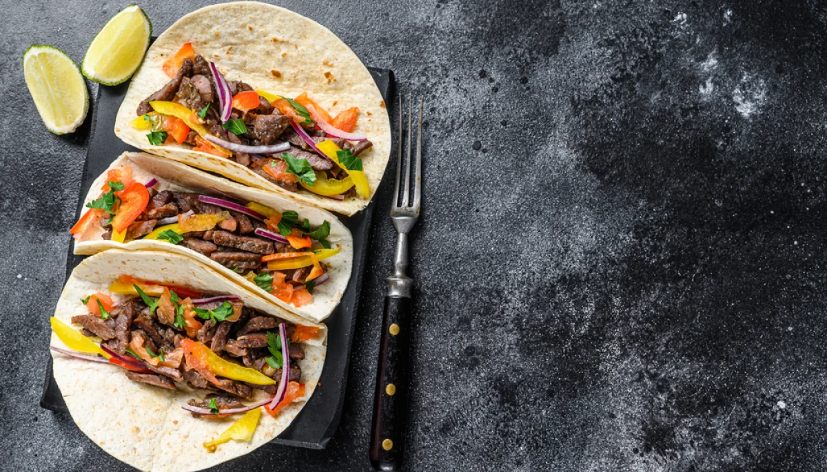 Tacos au boeuf et aux poivrons