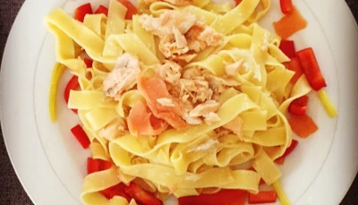 Tagliatelles aux deux saumons