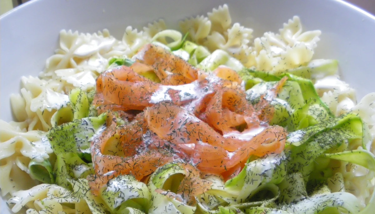 Tagliatelles de courgettes au saumon (trop facile)