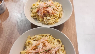 Tagliatelles de curry & Saumon