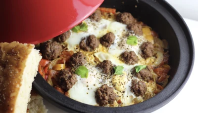 Tajine boulettes et œufs