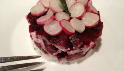 Tartare de betteraves au chèvre frais