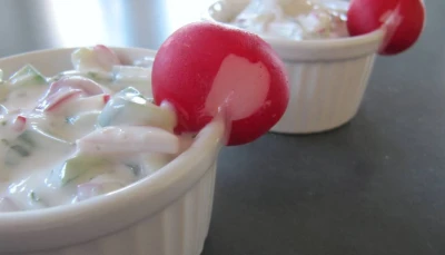 Tartare de radis au fromage et aux herbes