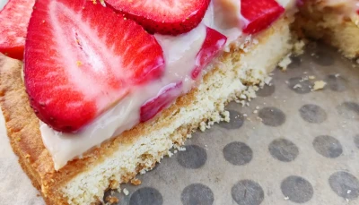 Tarte aux fraises, sablé breton